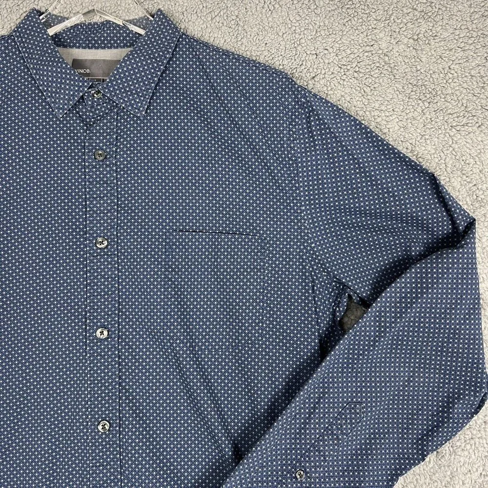 Vince Shirt Mens Large Blue Button Down Long Sleeve Mens Large - Picture 3 of 9